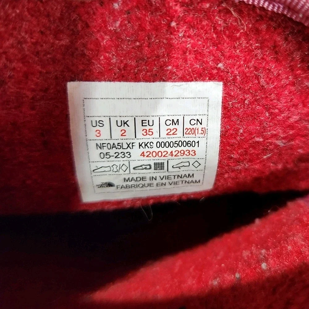 The North Face Waterproof Snow Boots Thermafelt Liners Pink‎ Size 3 Youth Boots